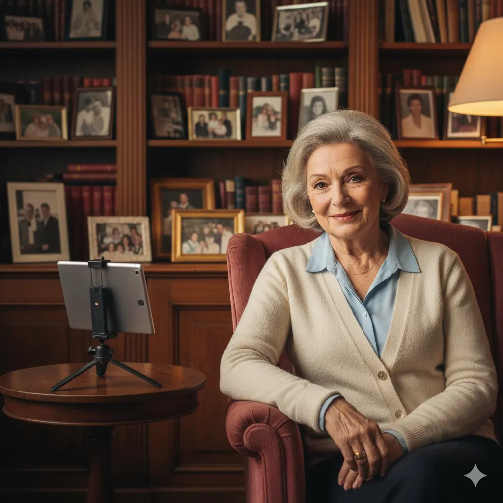 Un homme enregistrant une vidéo pour ses proches